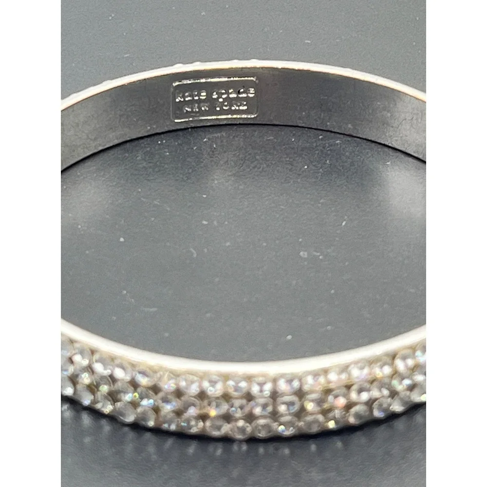Kate Spade New York Razzle‎ Dazzle Heavy Metals Row Bangle Silver Bracelet